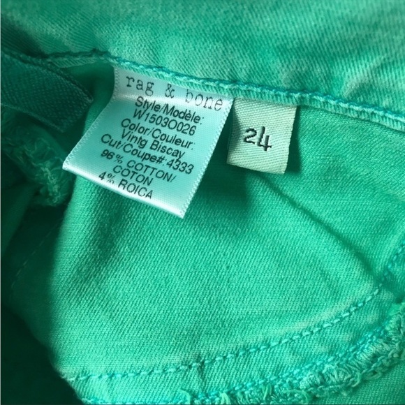 Rag & Bone Vintg Biscay Turquoise Green Jegging Jeans Size 24 - Picture 5 of 10